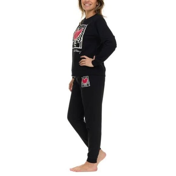 Keith Haring Women's Lounge Set Black/Small - Picture 2 of 6